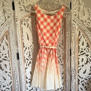 Peaches and Cream Checkered Sleeveless Dress